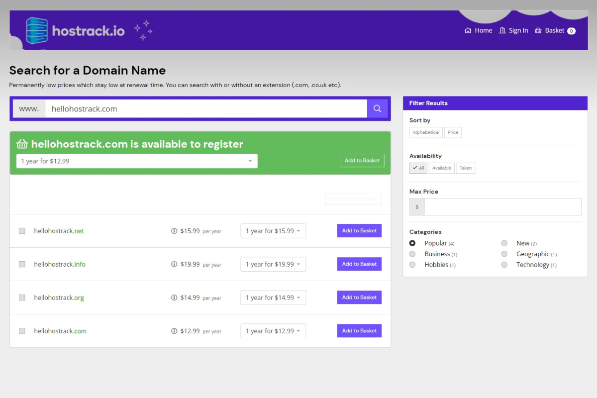 choose your domain name
